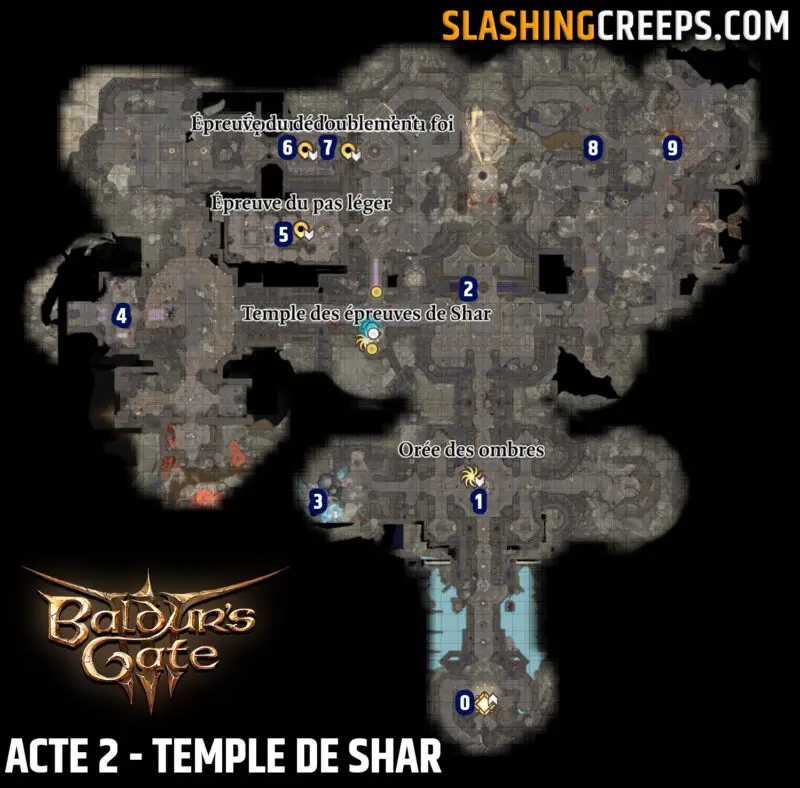 Carte Acte 2 Temple de Shar Baldur's Gate 3
