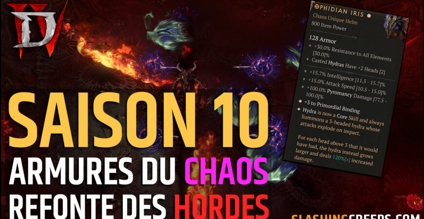 Saison 10 Diablo 4 PTR, les incroyables armures de chaos et refonte de la horde