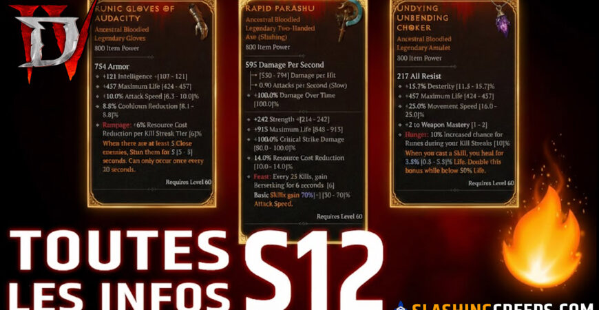 SAISON 12 DIABLO 4 ET PATCH 2.6 PTR, toutes les infos