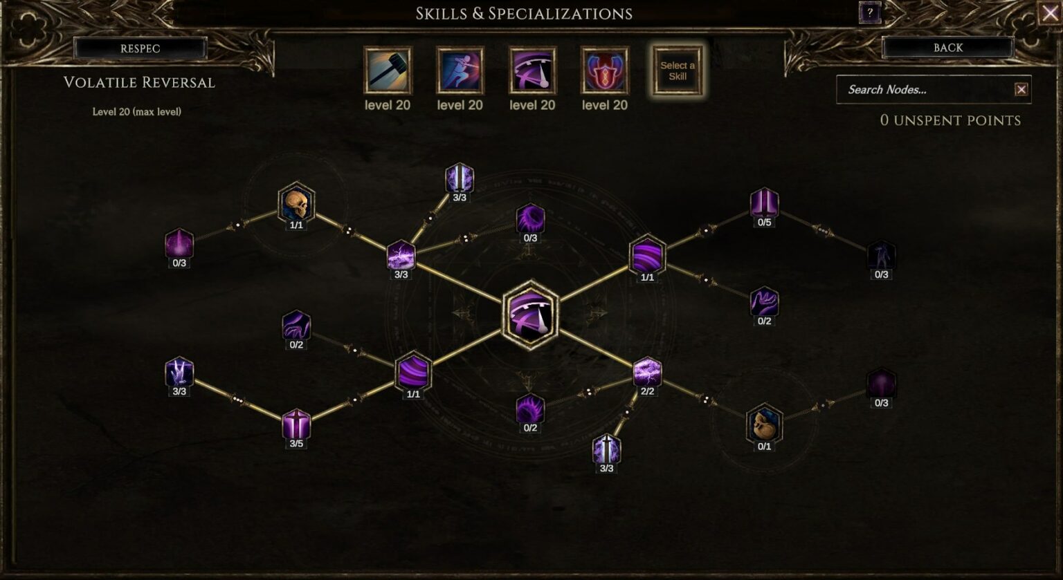 Skill tree last stand