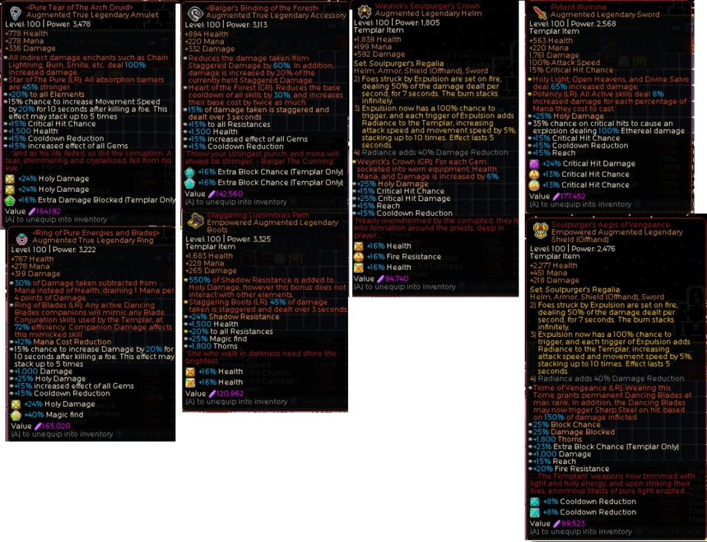 Best Chronicon Templar Build - SlashingCreeps