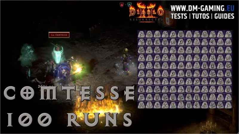 Comtesse Hell Enfer x100, les runes, statistiques et free Diablo 2 Resurrected