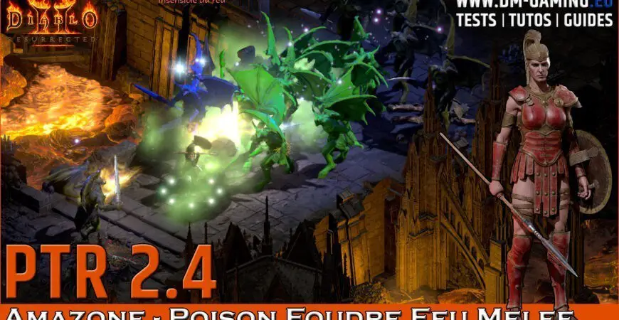 Amazon PTR 2.4 Poison Lightning Passives Fire Melee Javelin Arc Diablo 2 Resurrected