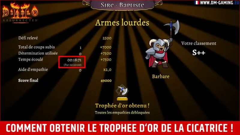 Cicatrice Armes Lourdes Trophée d'Or Rogue Legacy 2 en moins de 20 secondes et comment la trouver
