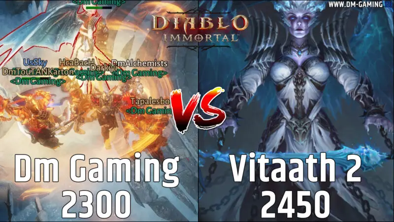 Vitaath 2 2450 Diablo Immortal vs la troupe de guerre 2300