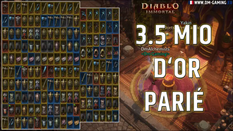 Paris Diablo Immortal, les stats légendaires avec 3,5 million d'or parié