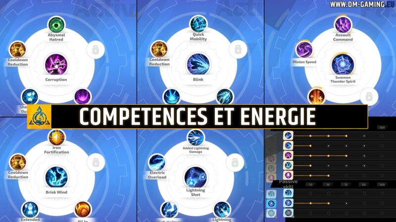 Compétences et énergie Torchlight Infinite Passives, actives et slots