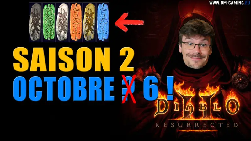 Saison 2 Diablo 2 Resurrected date sa sortie le 6 octobre et propose 6 nouveaux charmes