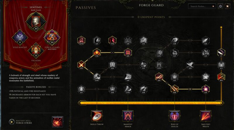 Passifs Forgeguard Sentinel Forgeguard Last Epoch 0.9