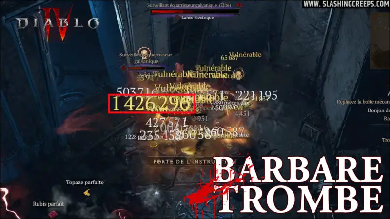 Build Barbare Saignement Trombe Diablo 4 fin de jeu, pour tuer boss et ennemis en donjon de cauchemar
