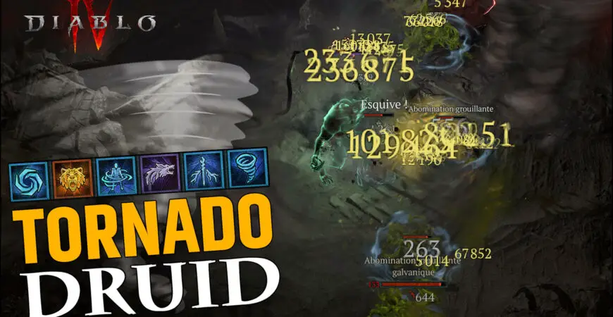 Build Druide Tornade Diablo 4 fin de jeu, pour les derniers niveaux de cauchemar avec le loup