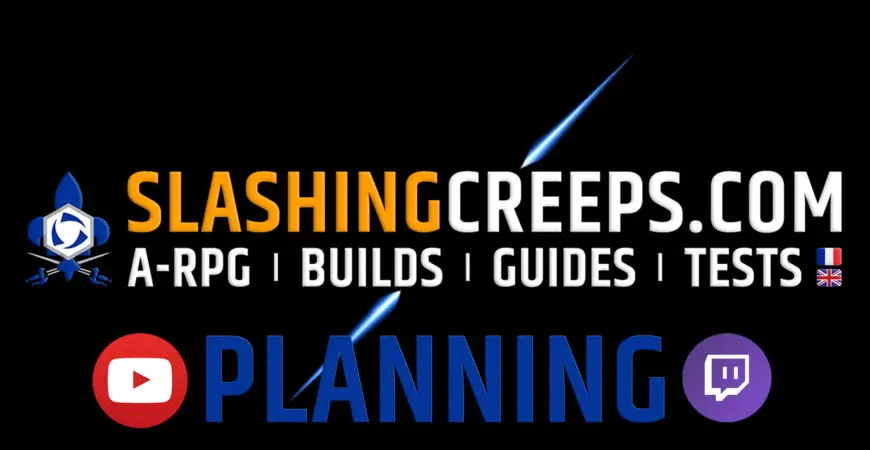 Planning Twitch et Youtube SlashingCreeps