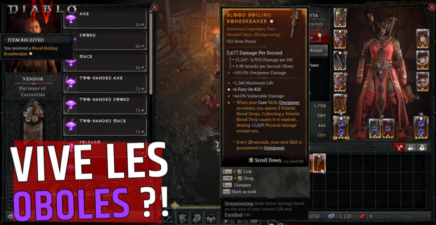 Oboles Diablo 4 Patch 1.4, un vrai intérêt