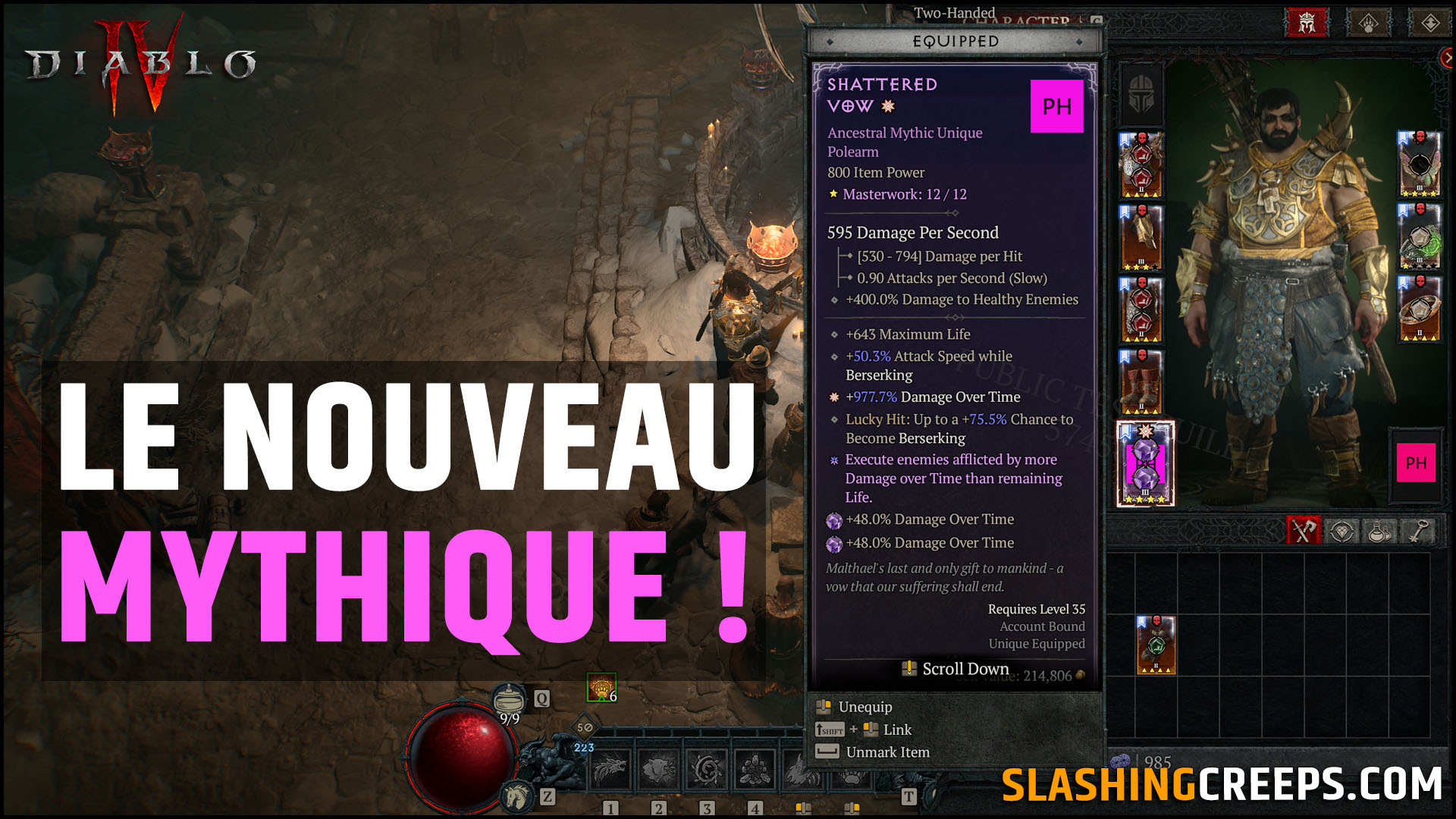 Voeu brisé Mythique Diablo 4 Saison 6 Vessel of Hatred