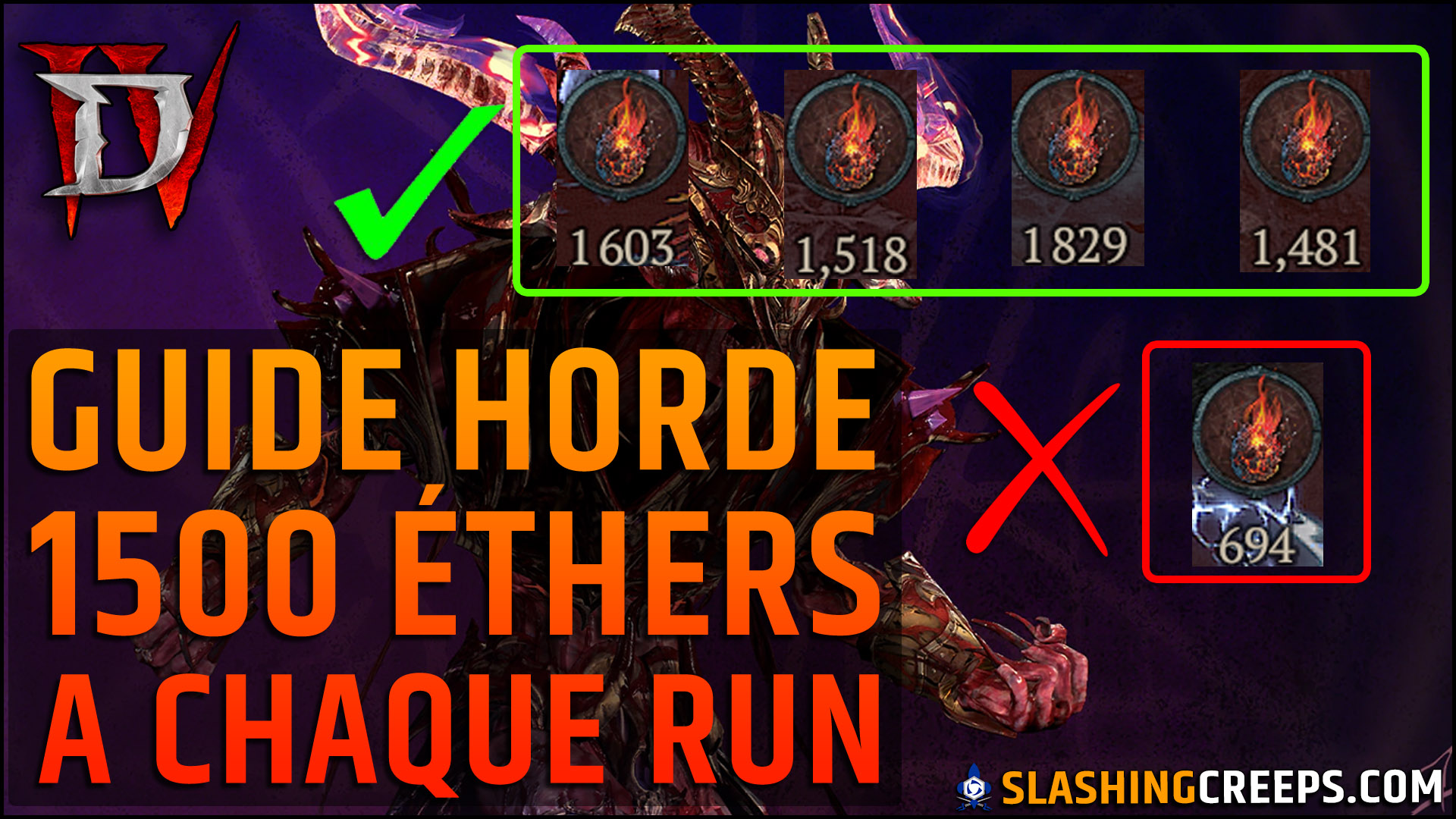Guide Horde Infernale Diablo 4 Saison 10, comment faire 1500 d'éthers à chaque boussole 10 vagues