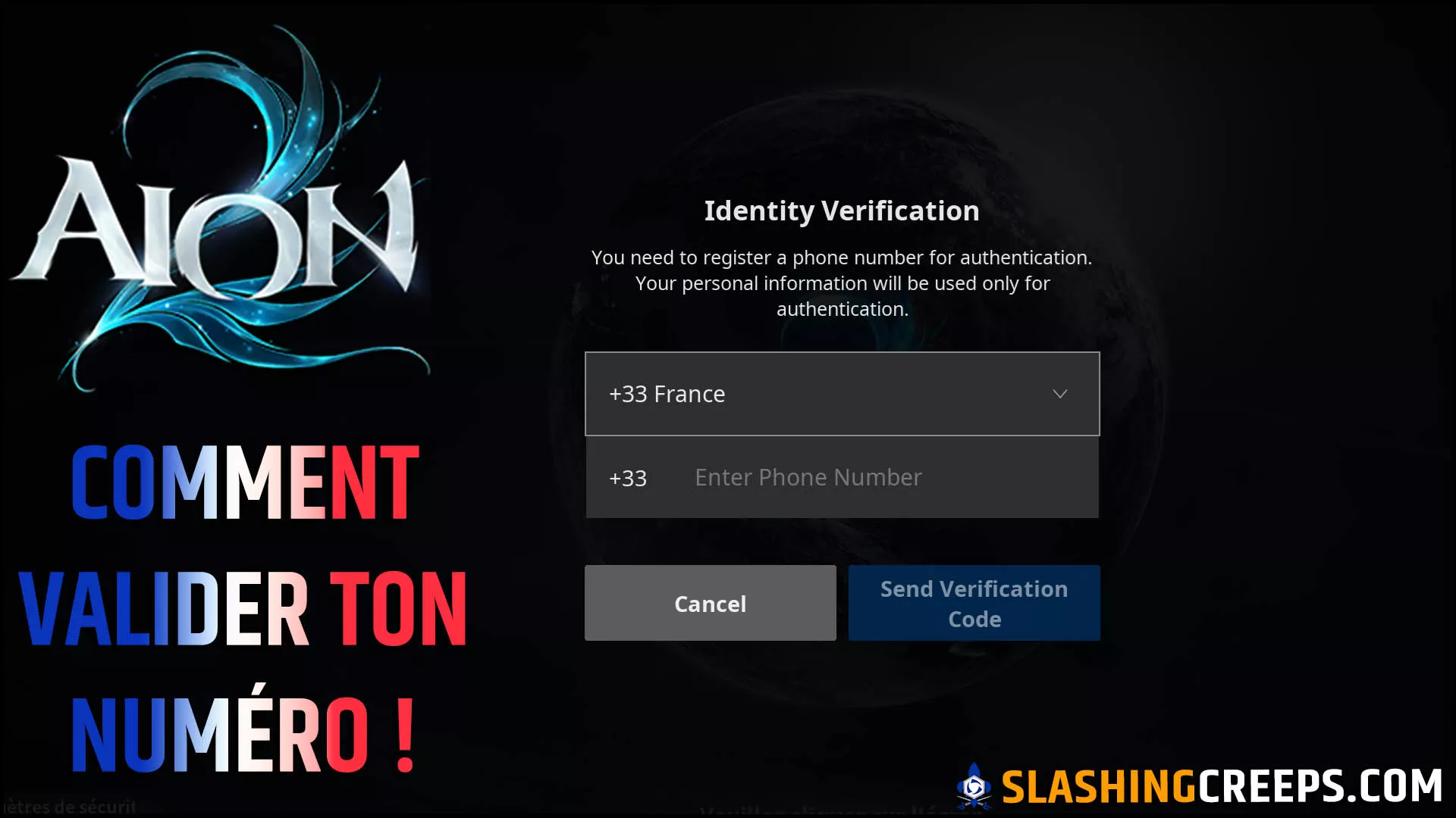 Comment valider la double authentification Aion 2 avec un numéro de téléphone français