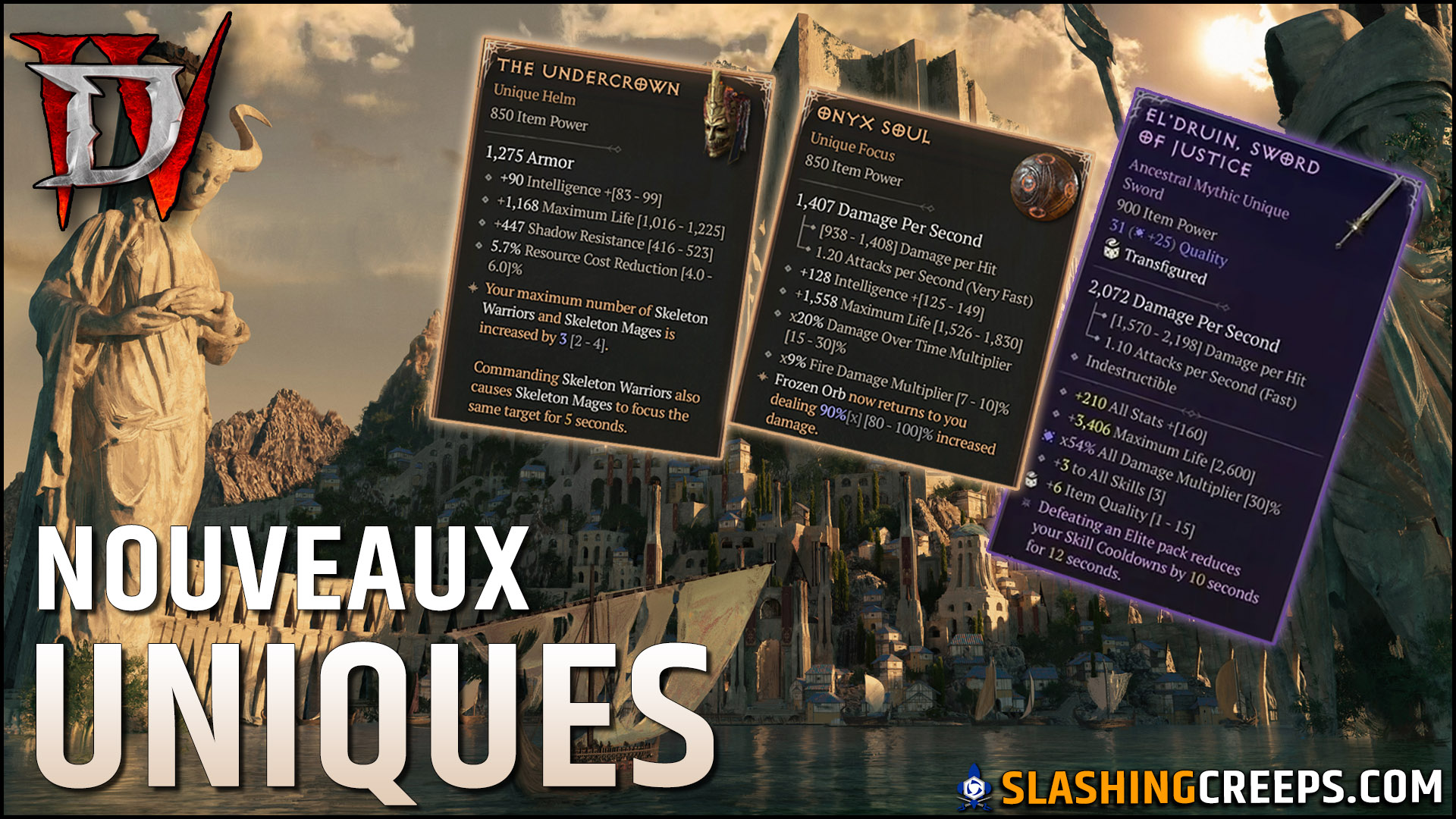 NOUVEAUX UNIQUES ET MYTHIQUE DIABLO 4 LORD OF HATRED, la puissance de l'épée El'Druin