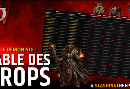 Table drops uniques Diablo 4 Saison 13 Démoniste Lord of Hatred