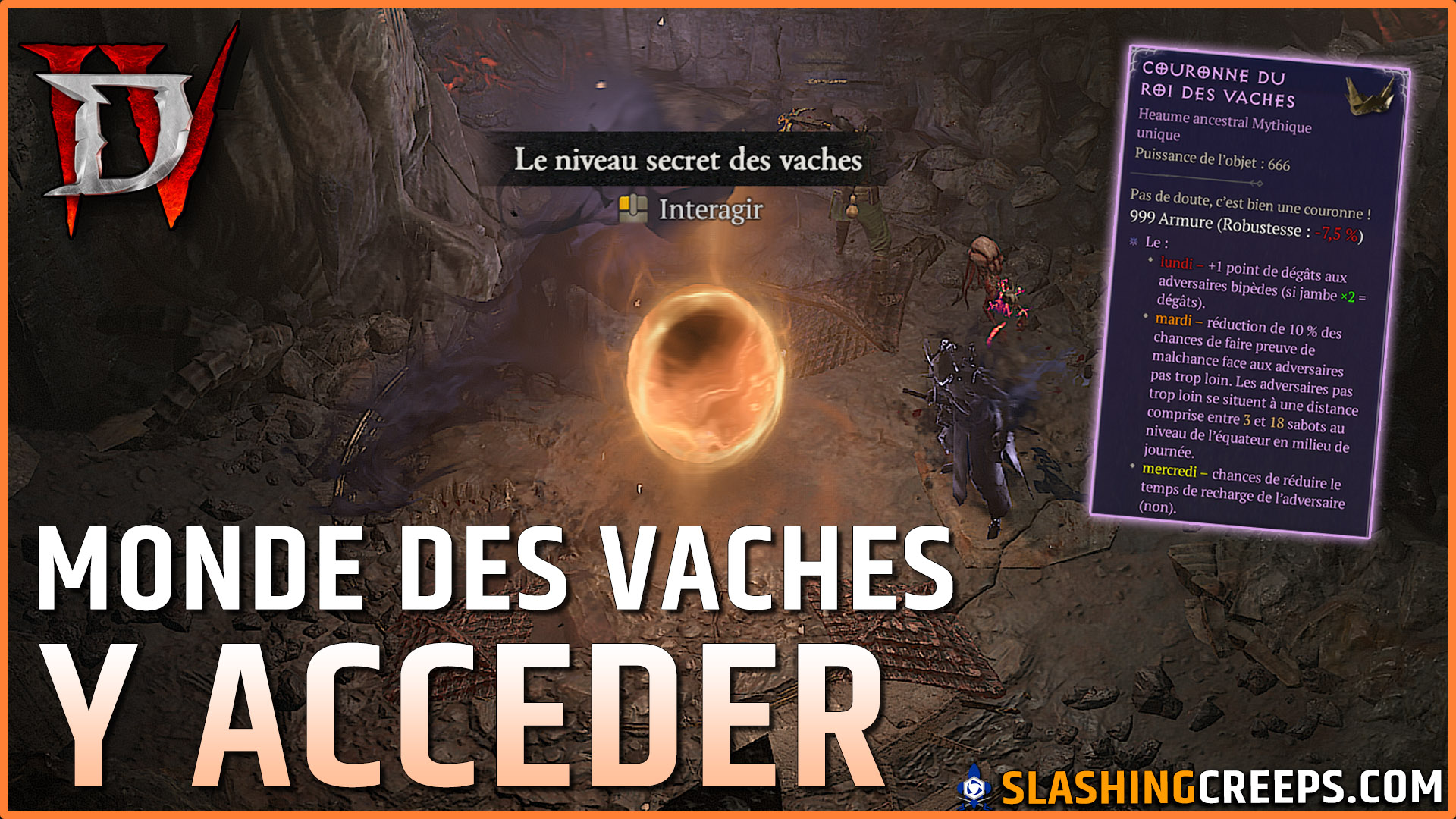 MONDE DES VACHES DIABLO 4 LORD OF HATRED, comment accéder au niveau secret sans faire la quête