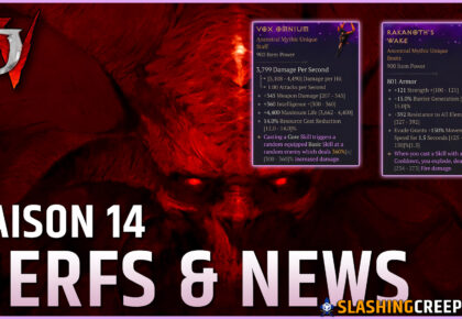 Résumé Saison 14 Diablo 4 Patch 3.1