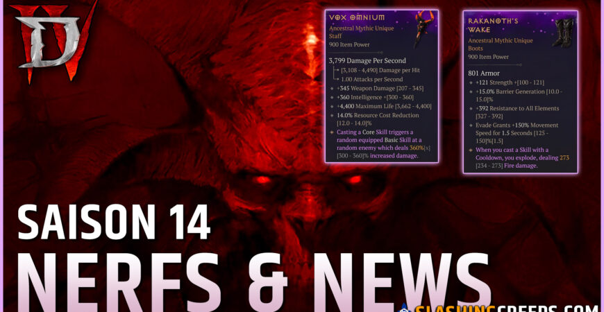 SAISON 14 DIABLO 4 PATCH 3.1, plein de nouveautés et de nerfs dans tous les sens