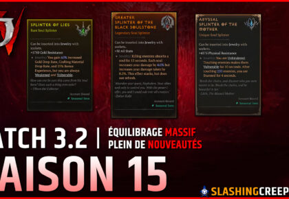 Nouveauté PTR Saison 15 Diablo 4