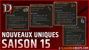 NOUVEAUX UNIQUES DIABLO 4 SAISON 15, puissance et utilité des uniques d'héritage