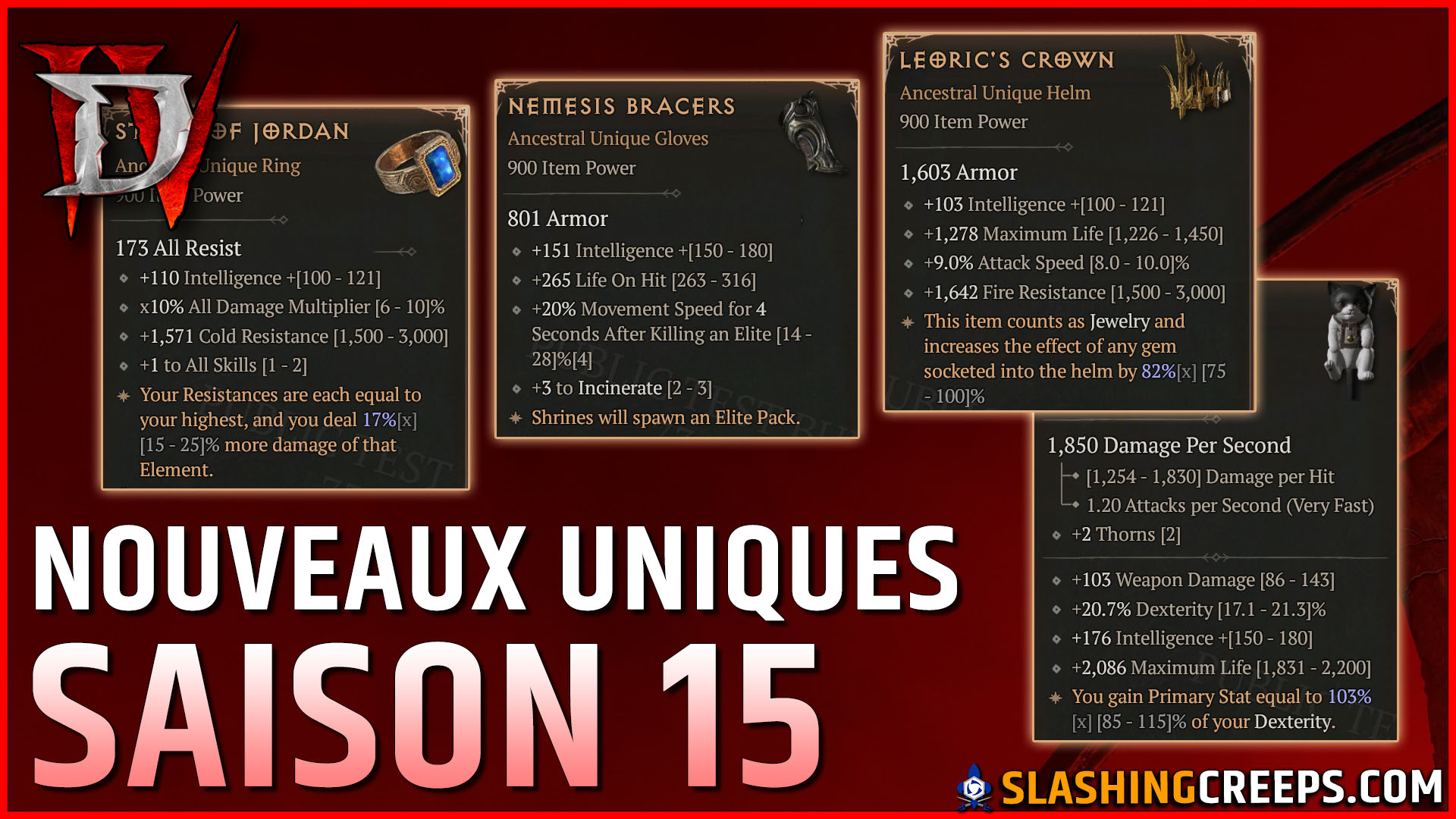 NOUVEAUX UNIQUES DIABLO 4 SAISON 15, puissance et utilité des uniques d'héritage