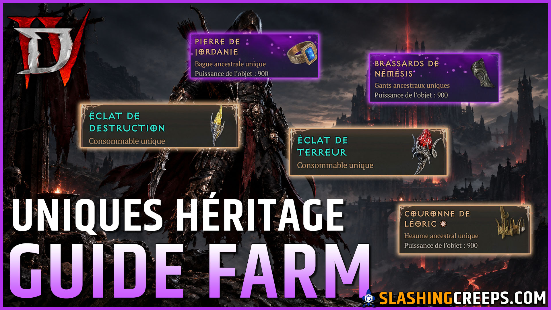 COMMENT FARM LES UNIQUES HÉRITAGE DIABLO 4 SAISON 15 et les éclats de destruction, haine et terreur